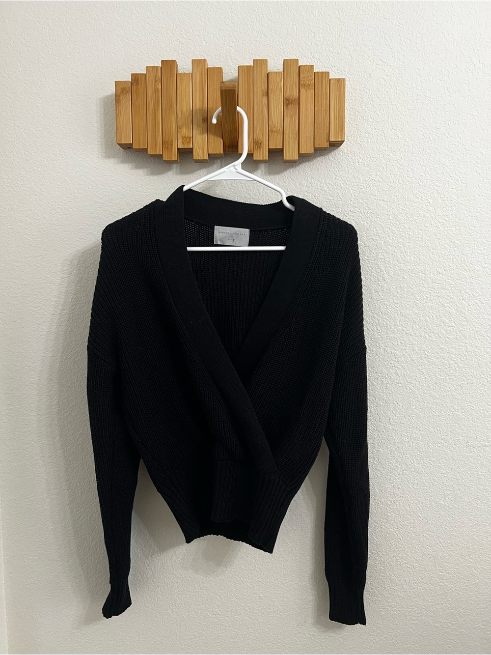 Modern Citizen Black Wrap V-Neck Sweater